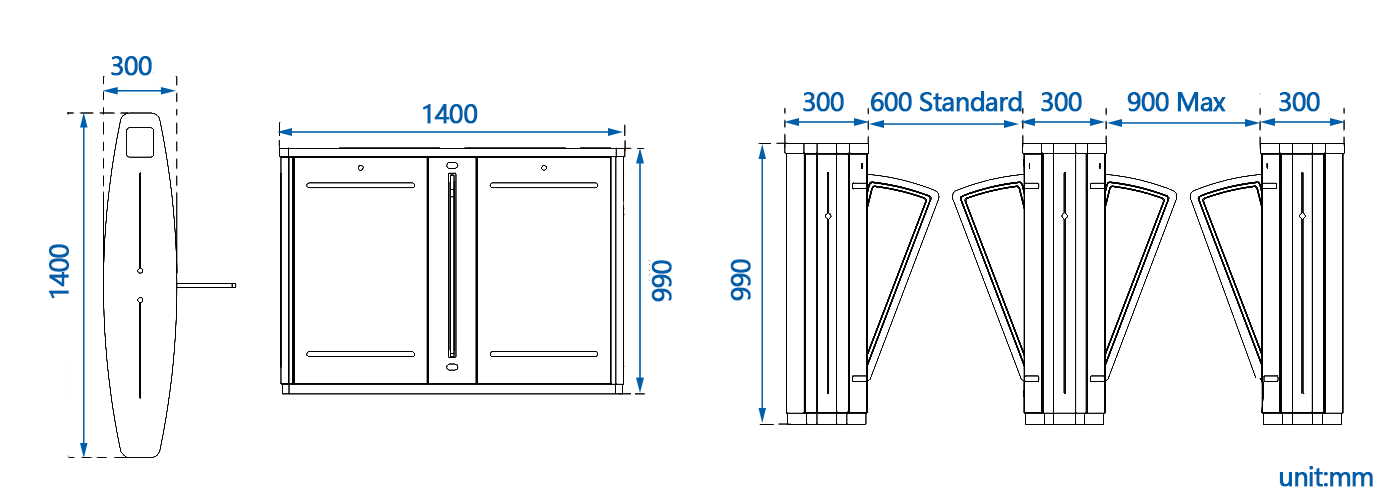 Turnstile Entrance Gates dimension